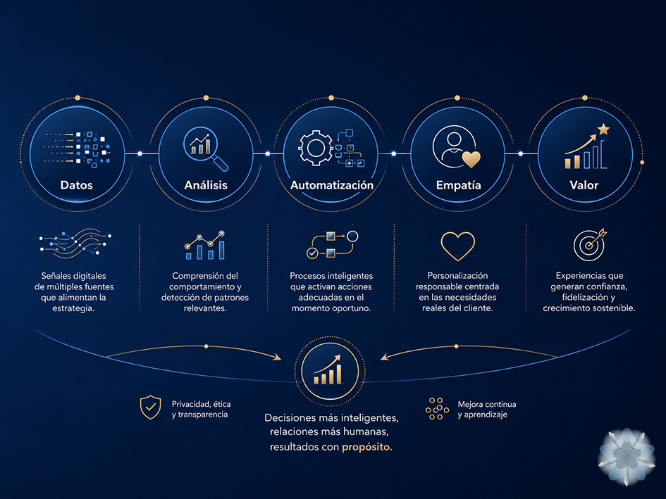 Proceso estratégico para integrar inteligencia artificial en marketing digital sin perder empatía ni confianza