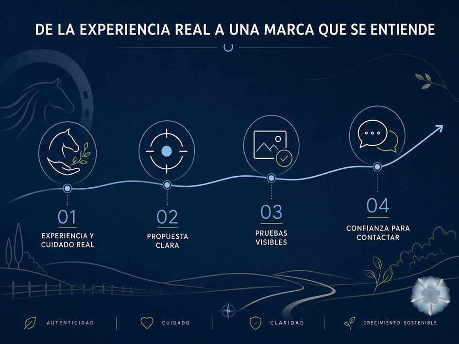 Recorrido estratégico para transformar una experiencia ecuestre real en una presencia digital clara, diferenciada y confiable